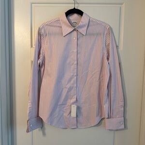 Brooks Brothers Pink and White Striped Dress Shirt